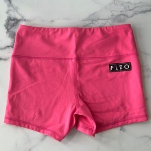 FLEO Power High Rise 4" Short in Flamingo Pink